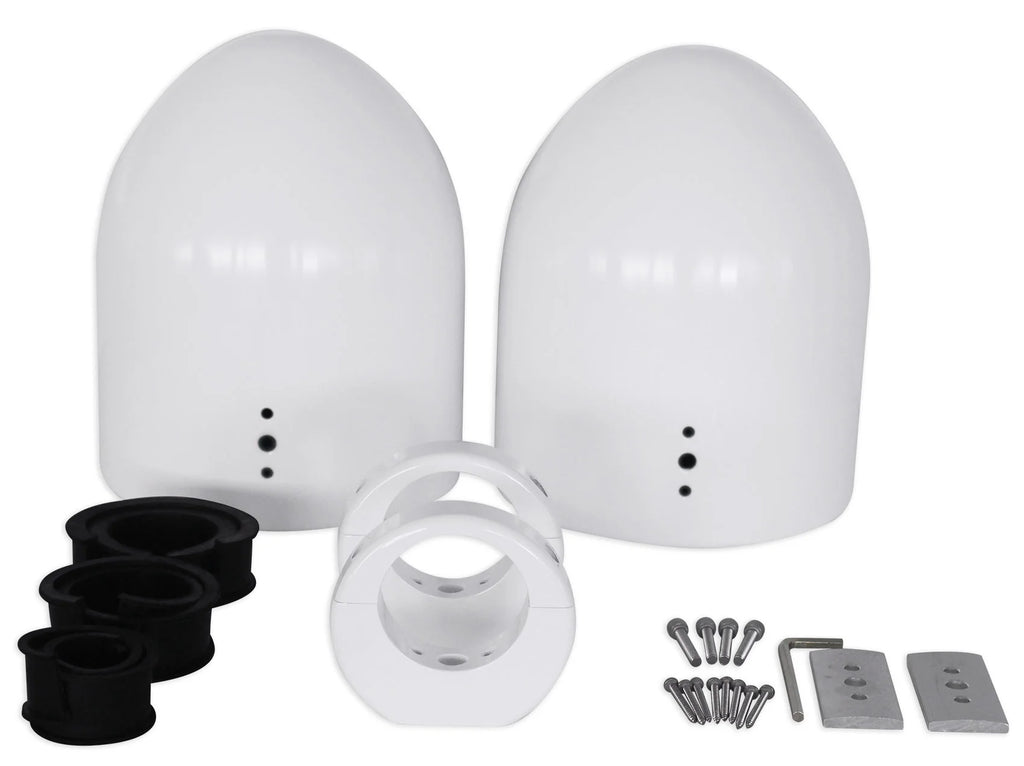 White Aluminum Wakeboard Tower Speaker Pods with Covers X60276