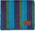 Alpaca Wool Blanket Throw, 85 x 65 inches, Deep Blue Splash V509331