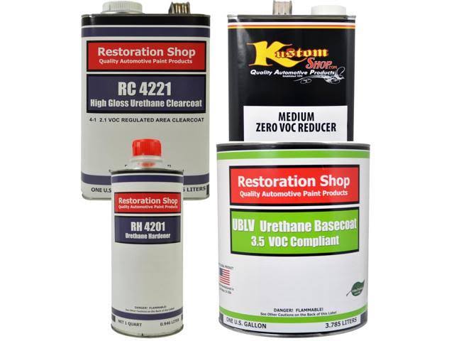 Phantom Black Pearl Low VOC Urethane Basecoat/Clearcoat Car Paint Complete Medium Gallon Kit O53131