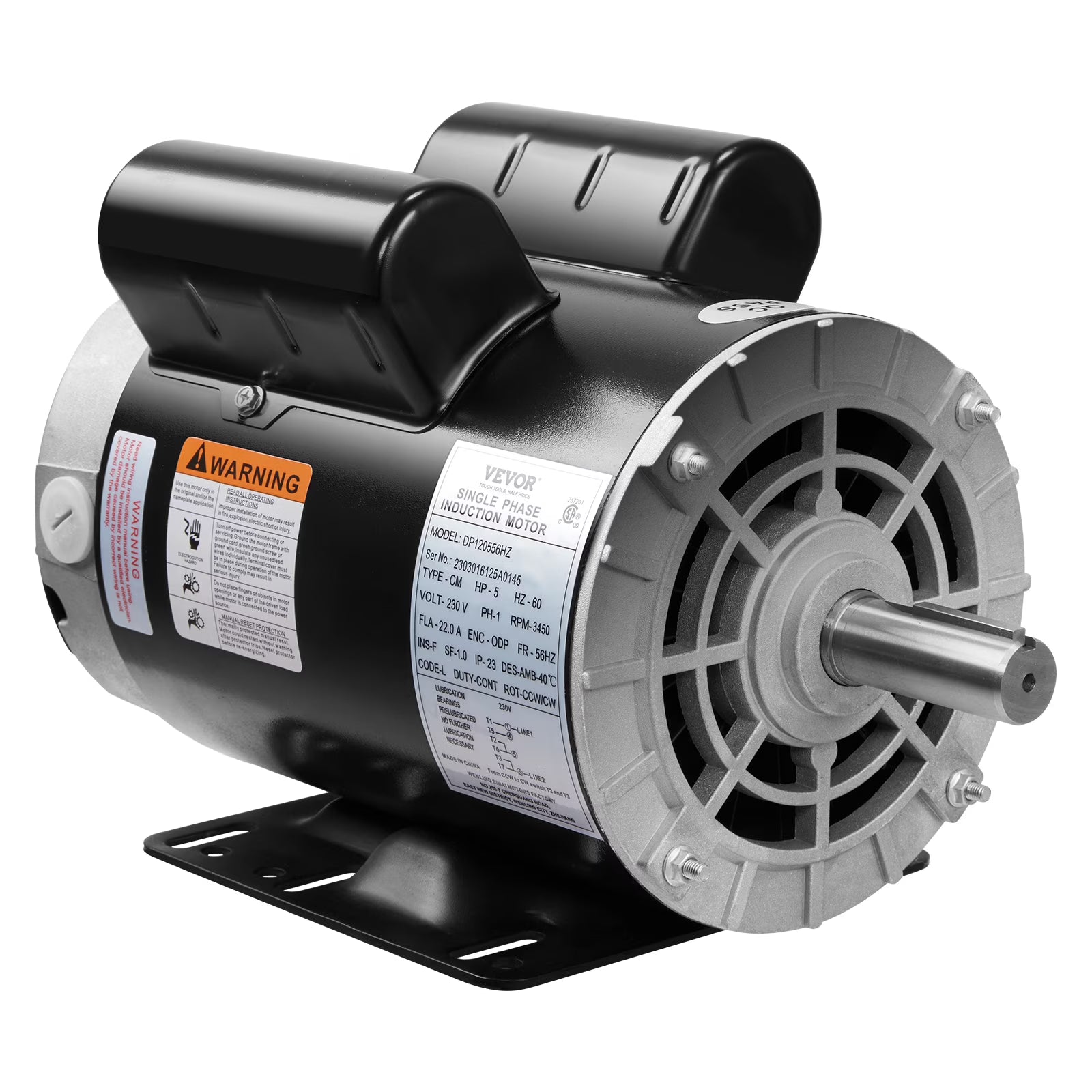 5HP 230V 22 Amps 3450RPM Air Compressor Electric Motor G71065