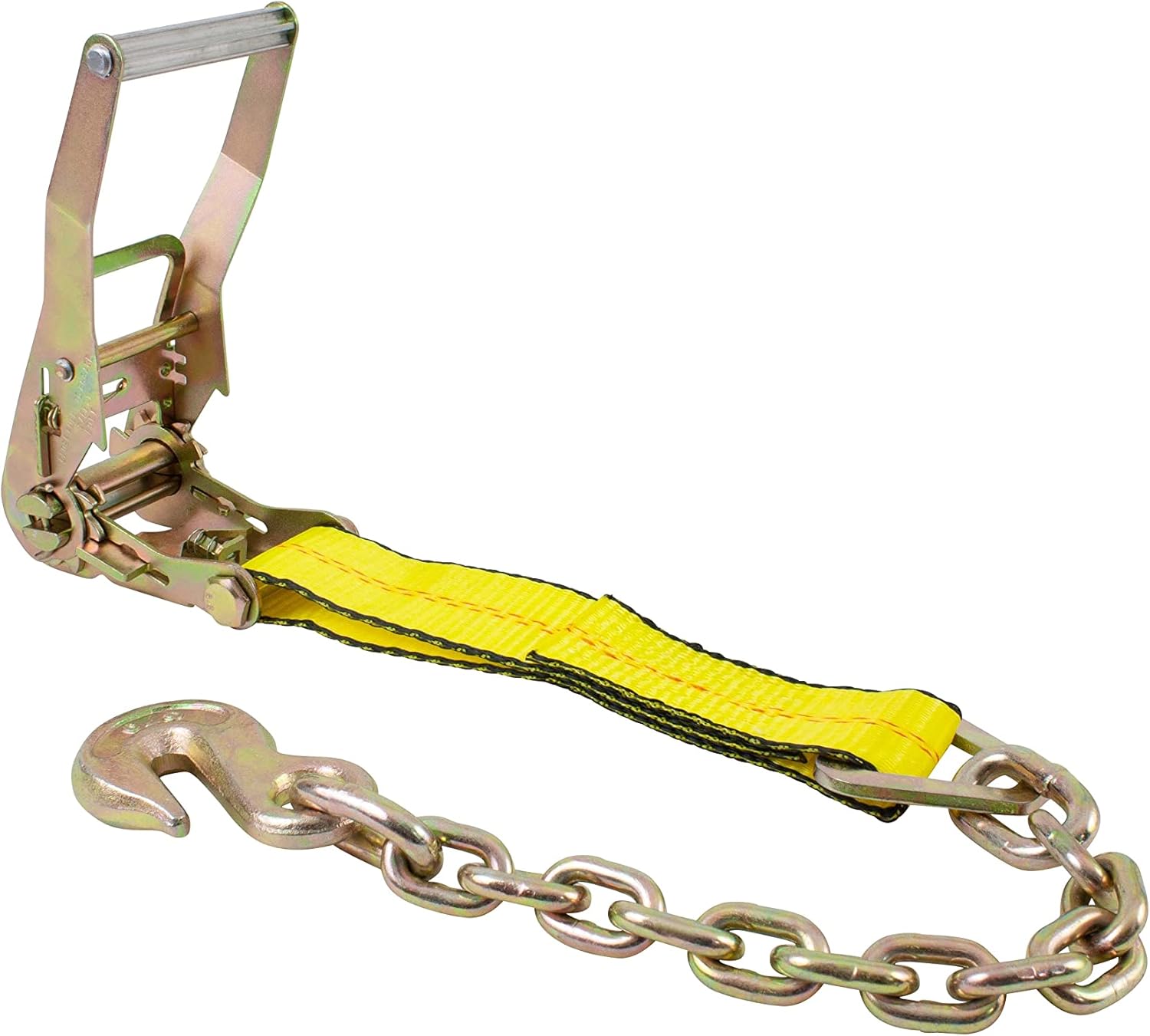 (2 Pack) 2 in. x 30 ft. Ratchet Strap with Chain Anchor WLL#3,400 lbs J748