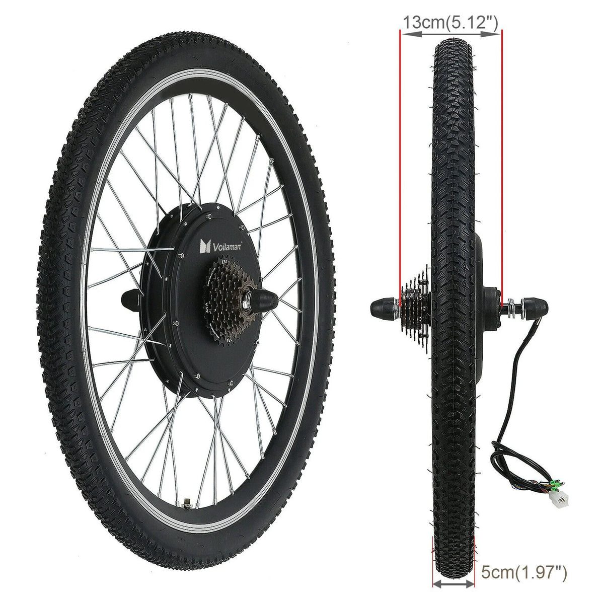 48V 1000W 26 inch Rear Wheel Hub Motor E Bike Conversion Kit G88614