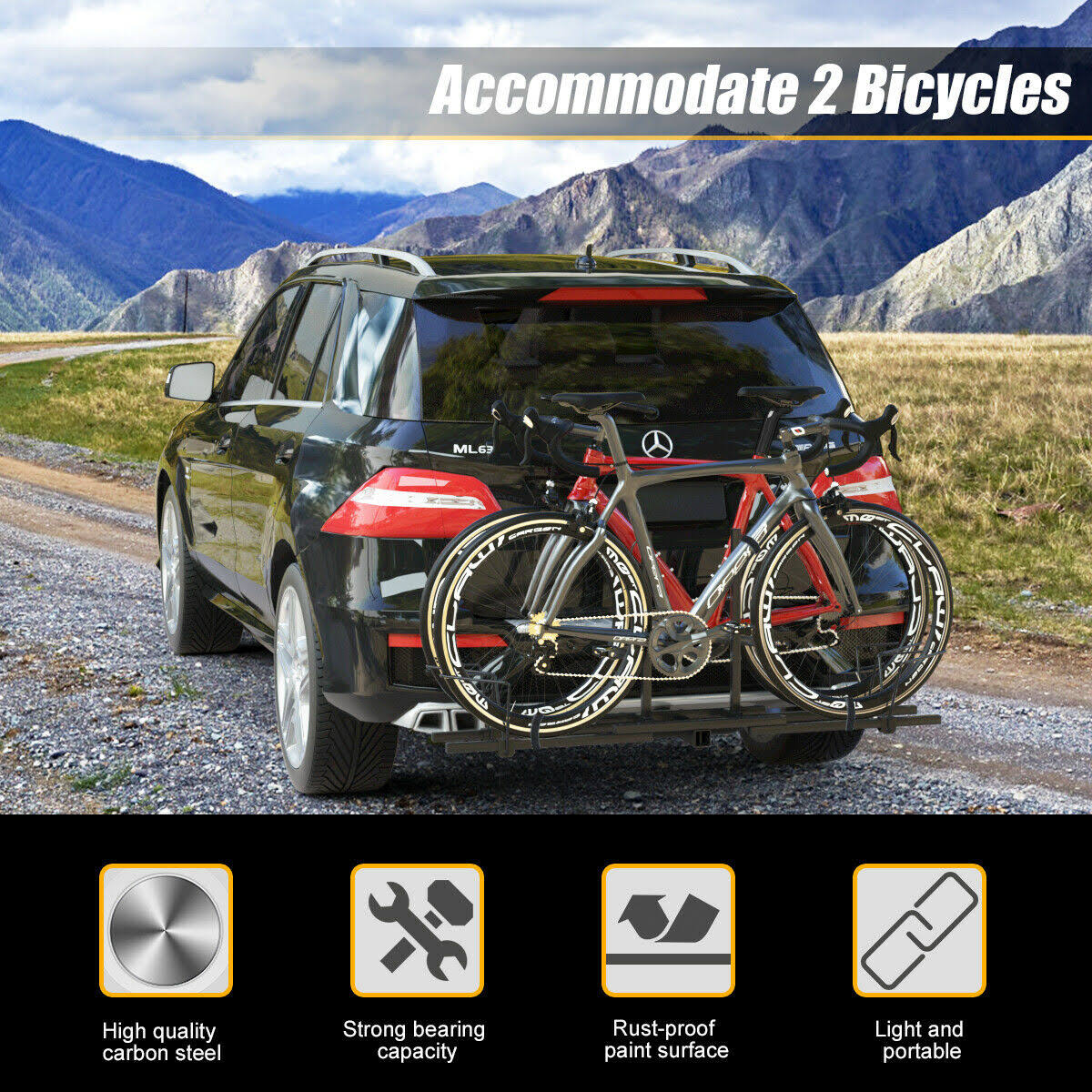 2x22 Heavy Duty 2 Bicycle Hitch Mount Carrier C73578