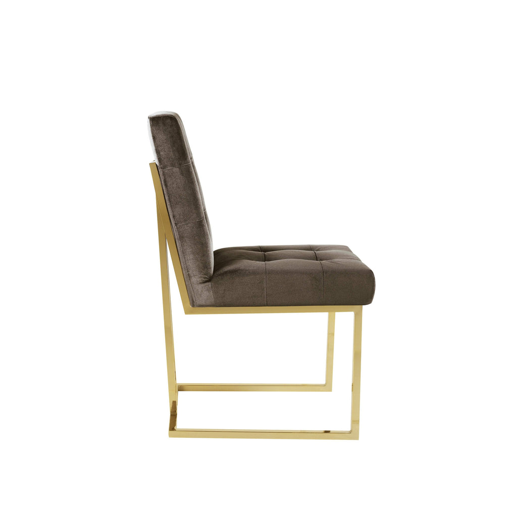 Taupe Velvet Dining Side Chair L48572