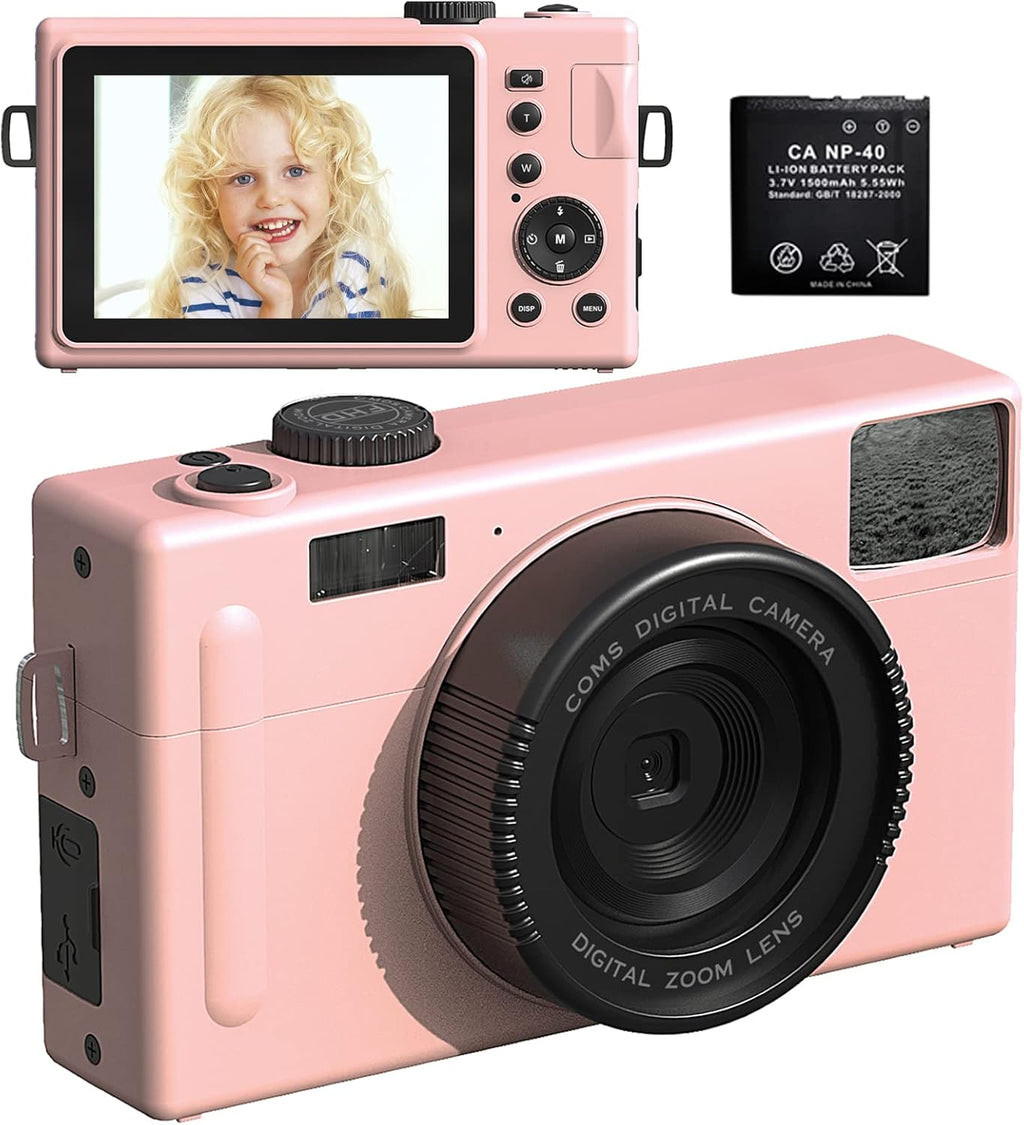 Blue 24MP Full HD 1080P Digital Camera with 3 Inch IPS Screen, Pack of 2 B114892