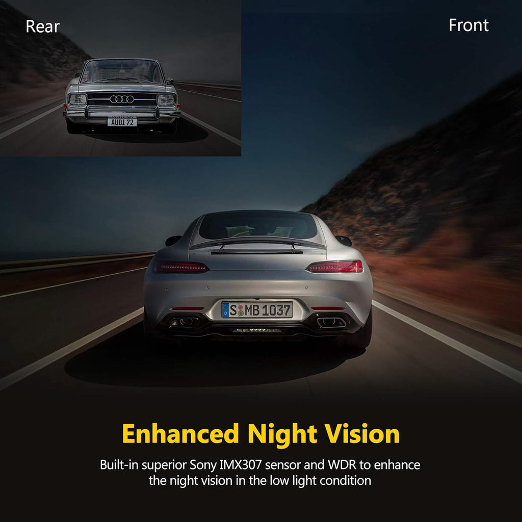 WiFi Dash Cam Front and Rear Dual Cam Car DVR Q80593