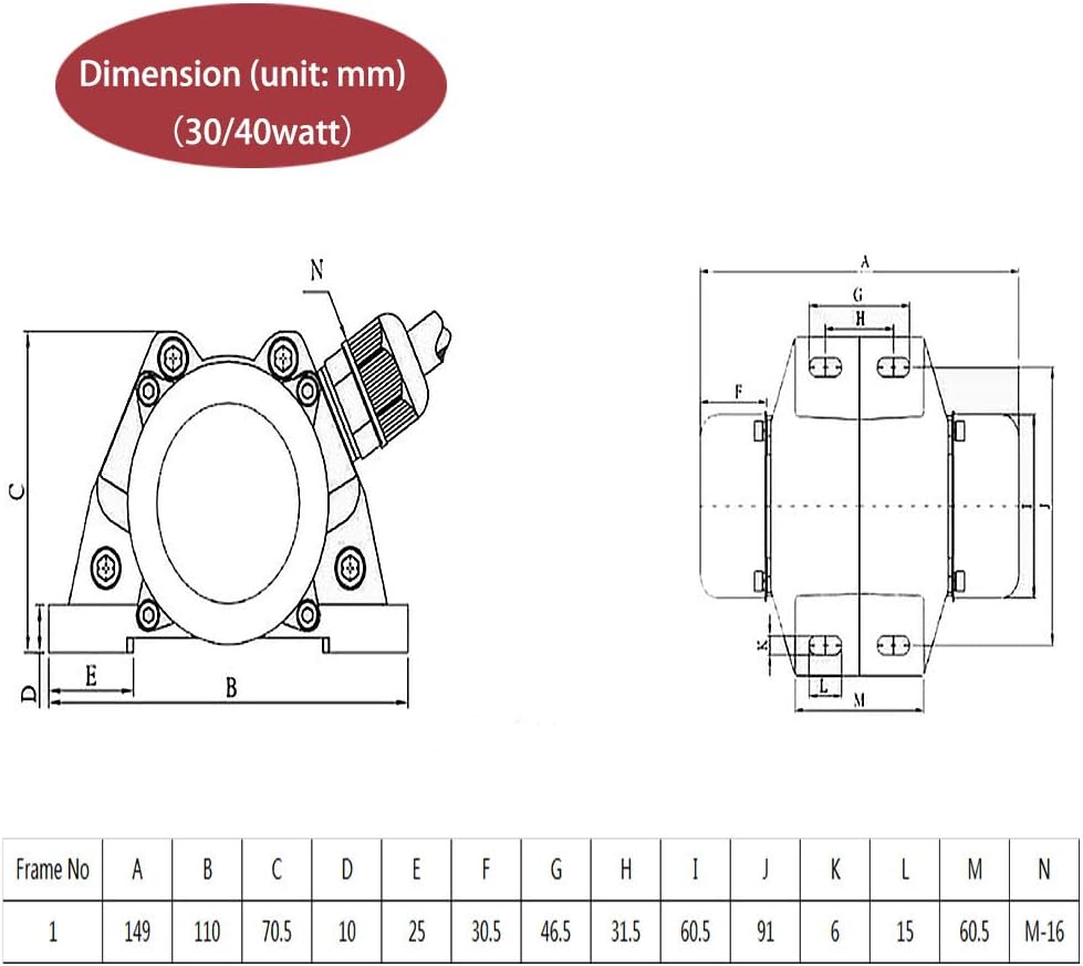 Concrete Vibrator Motor, 100W 3600rpm Aluminum Alloy Vibration Motor Y295