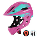Kid Bike Full Face Helmet with Taillight and Detachable Chin Guard D7108