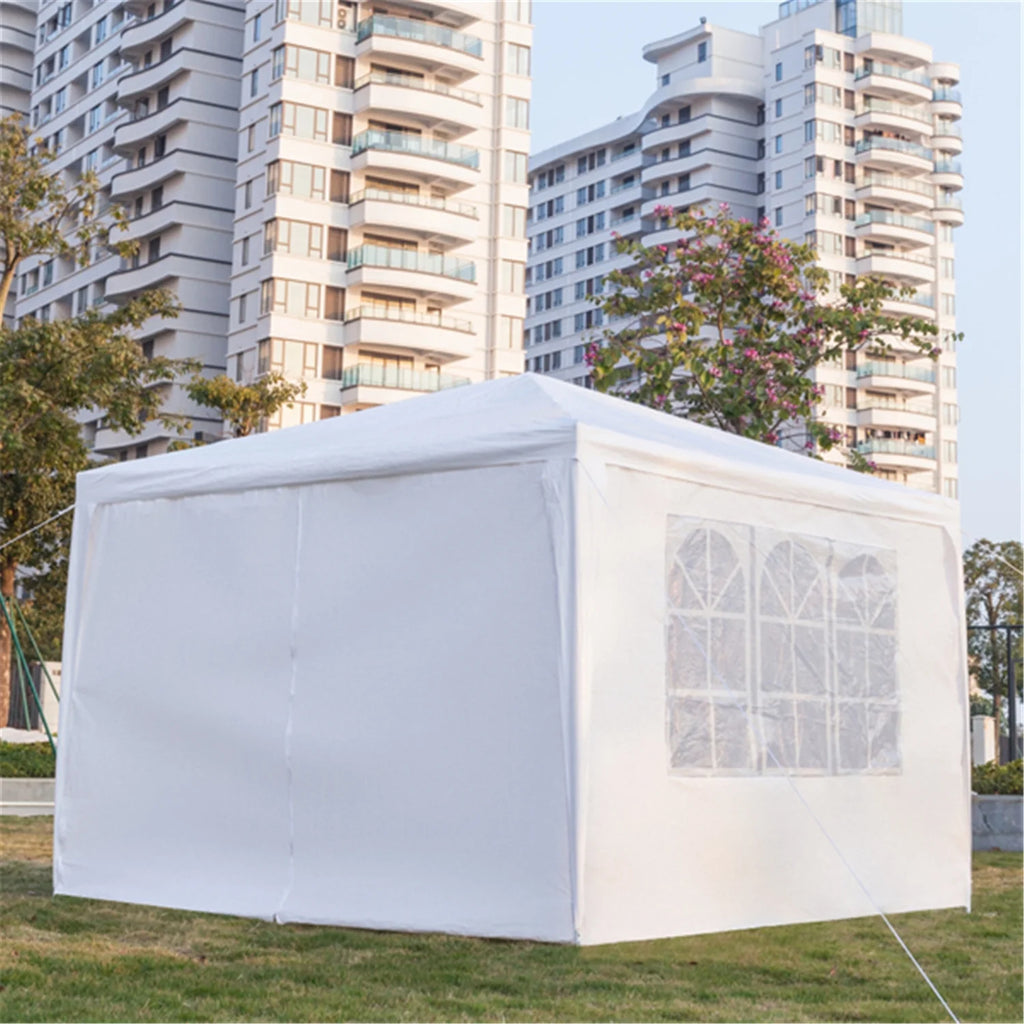 10' x 10' White Outdoor Party Tent with 4 Side Walls E236