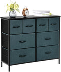 Grey Blue 8 Drawer Fabric Dresser Y55452