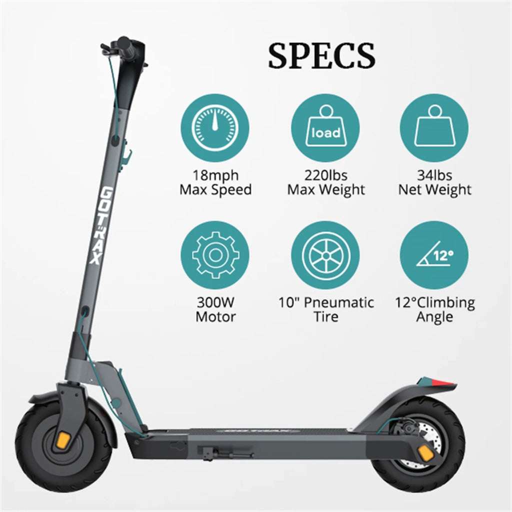 Gray 300W 10" Tire Foldable Electric Scooter K953474