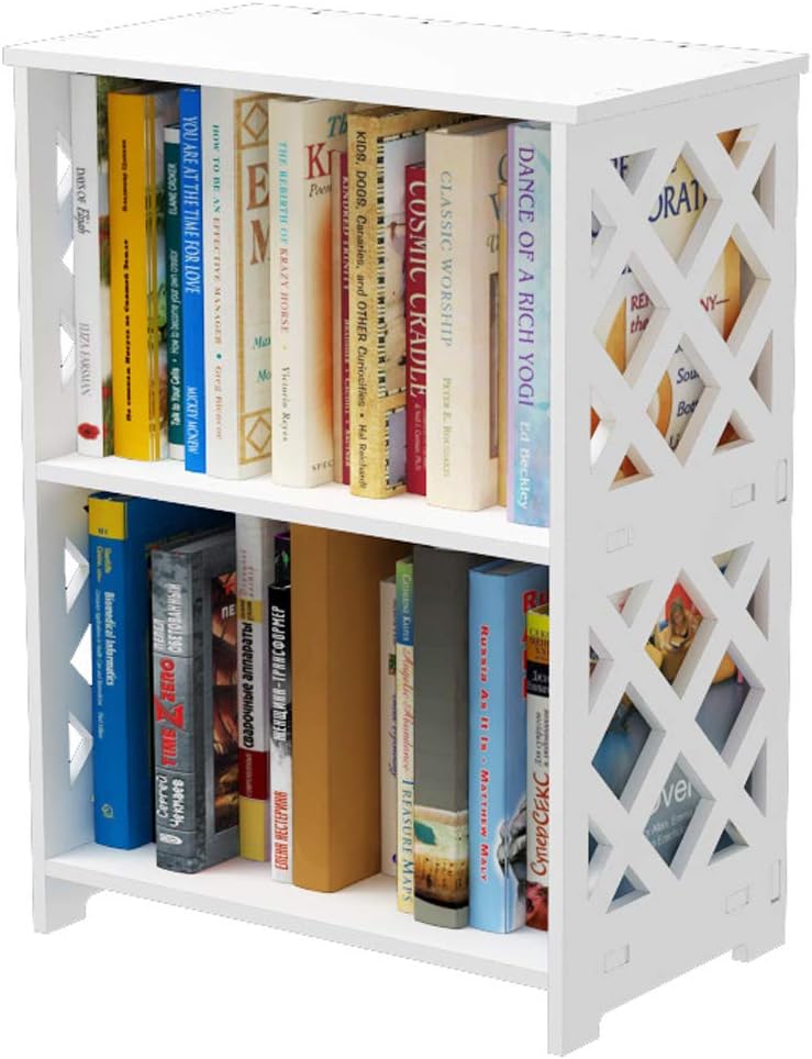 2 Tier White Bookshelf L5496