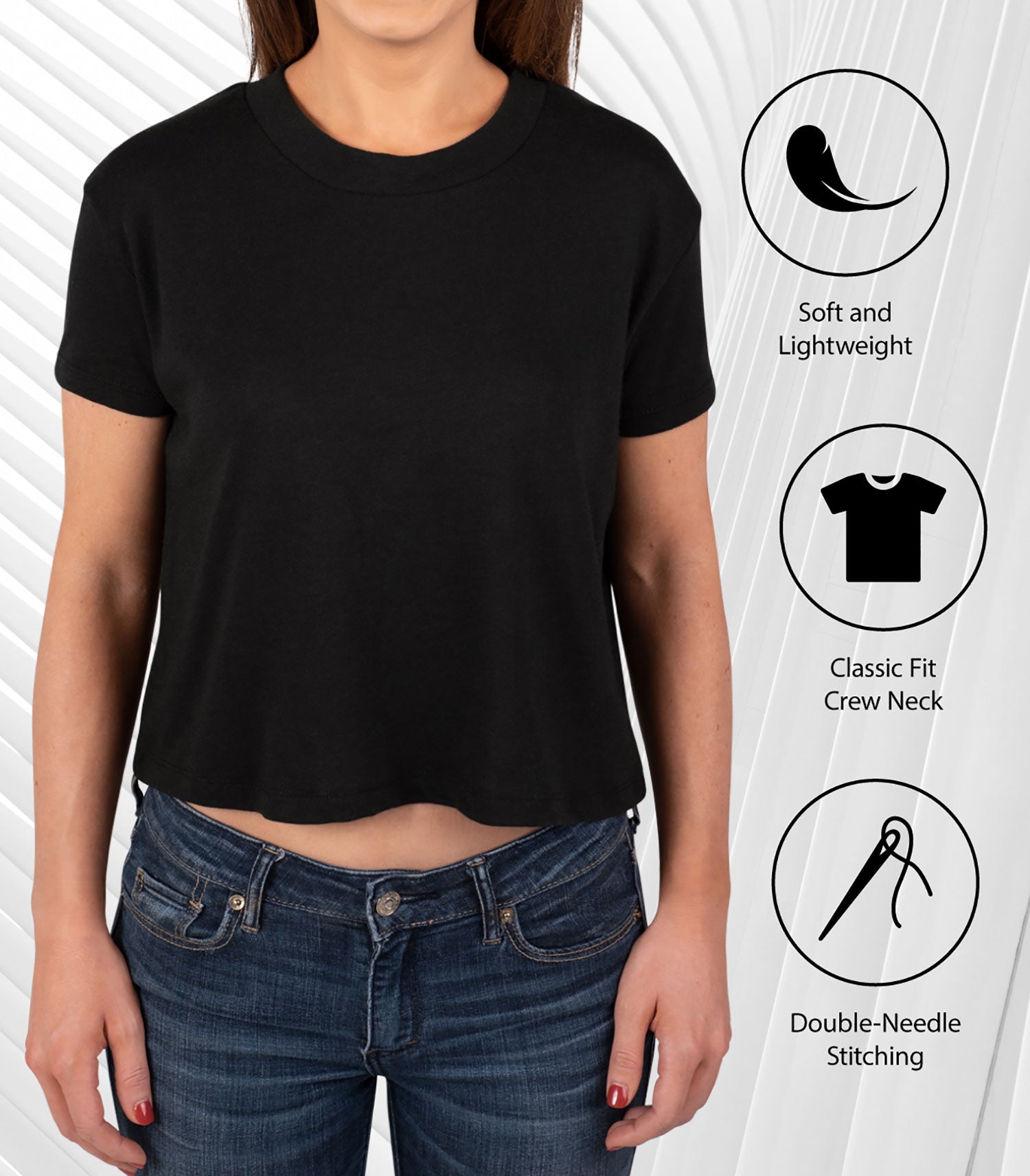 Juniors Cropped Cotton Blend T-Shirt P767140