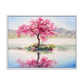 White Floater Frame Painting on Canvas Y3780