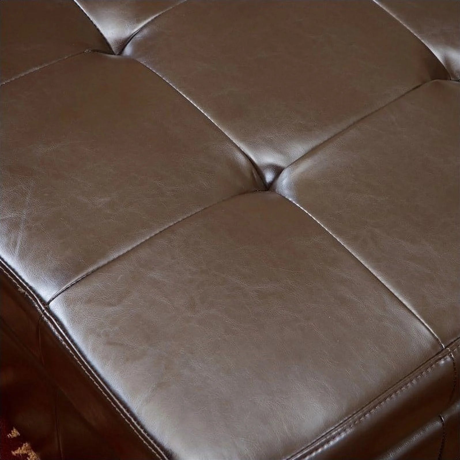 Leather Storage Ottoman in Brown Y6241