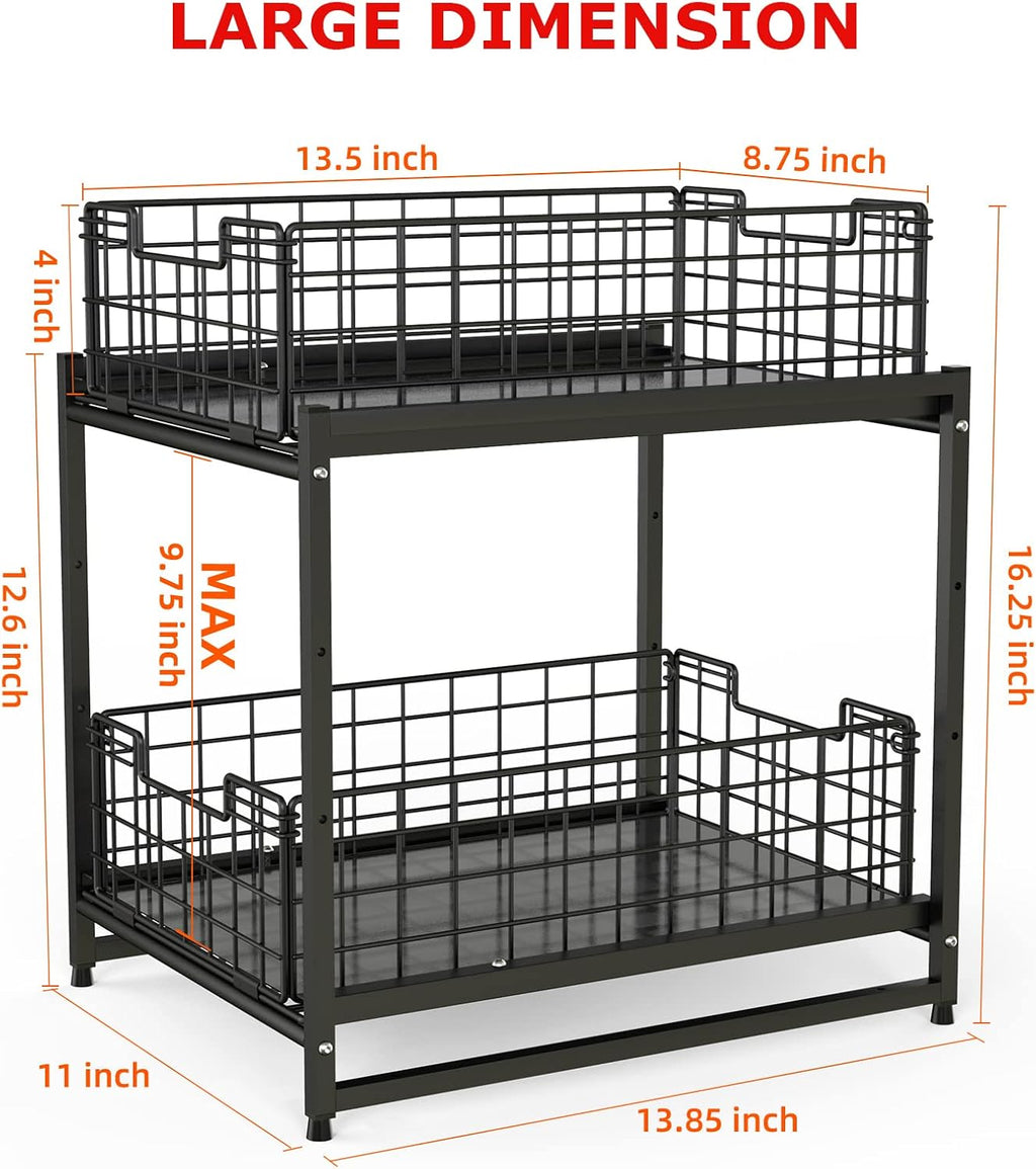 Black Under Sink Pull Out Organizer D96264