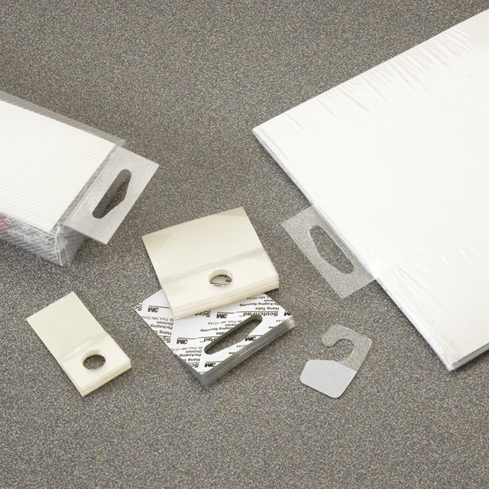 Clear 2 in x 2 in Hang Tabs, 500 per case G1418