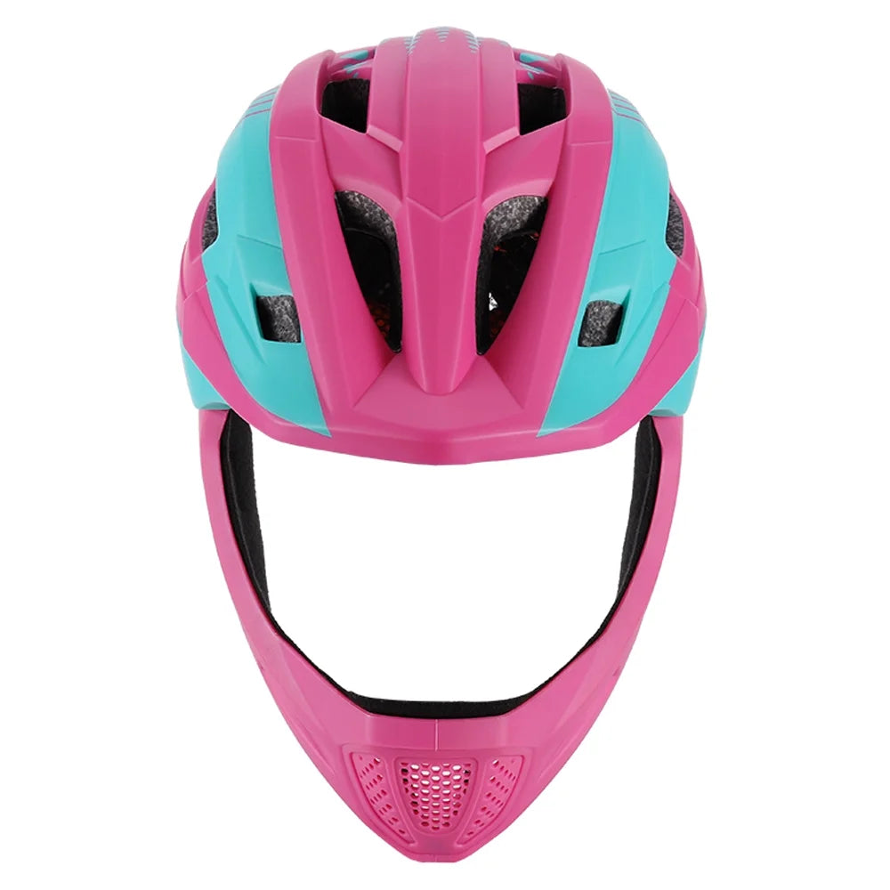 Kid Bike Full Face Helmet with Taillight and Detachable Chin Guard D7108