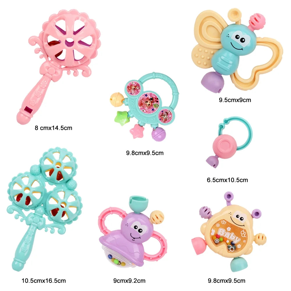 7Pcs Baby Rattles Toy Set E95508