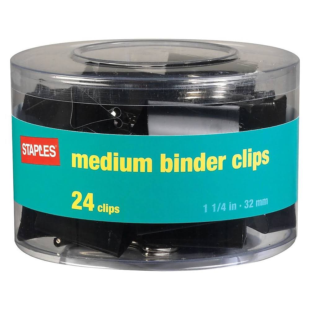Black Binder Clips Medium 24/pk G137833