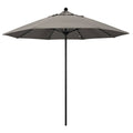 9 ft. Stone Black Aluminum Market Patio Umbrella with Manual Lift and Fiberglass Ribs S82877