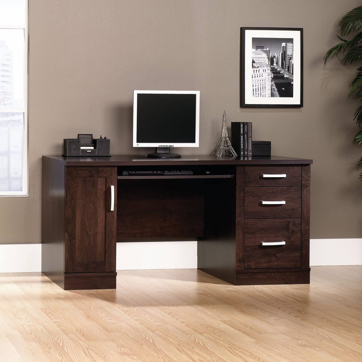 Dark Alder Computer Credenza B824