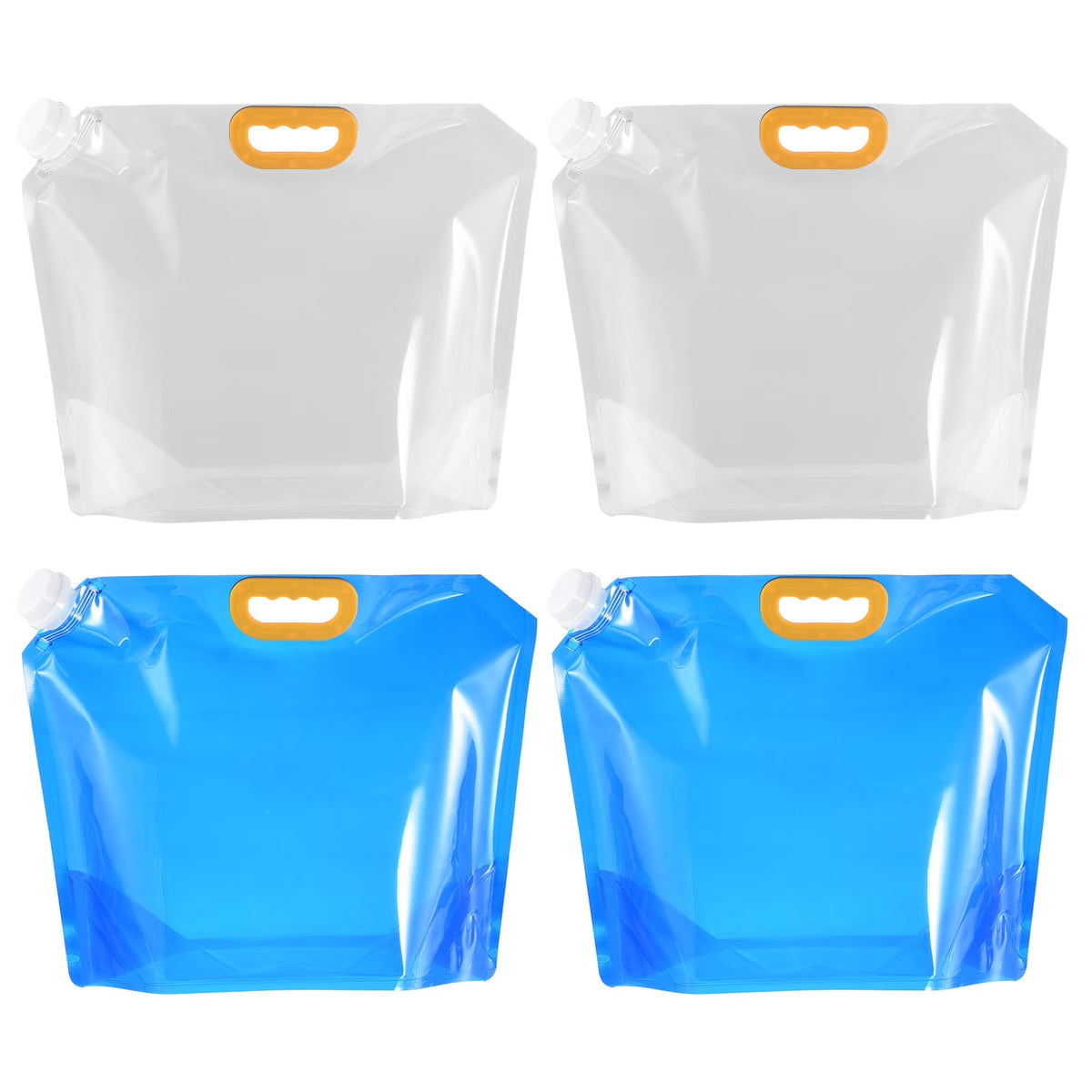 10L Collapsible Water Container Bag, 4 Pack Clear Blue I400