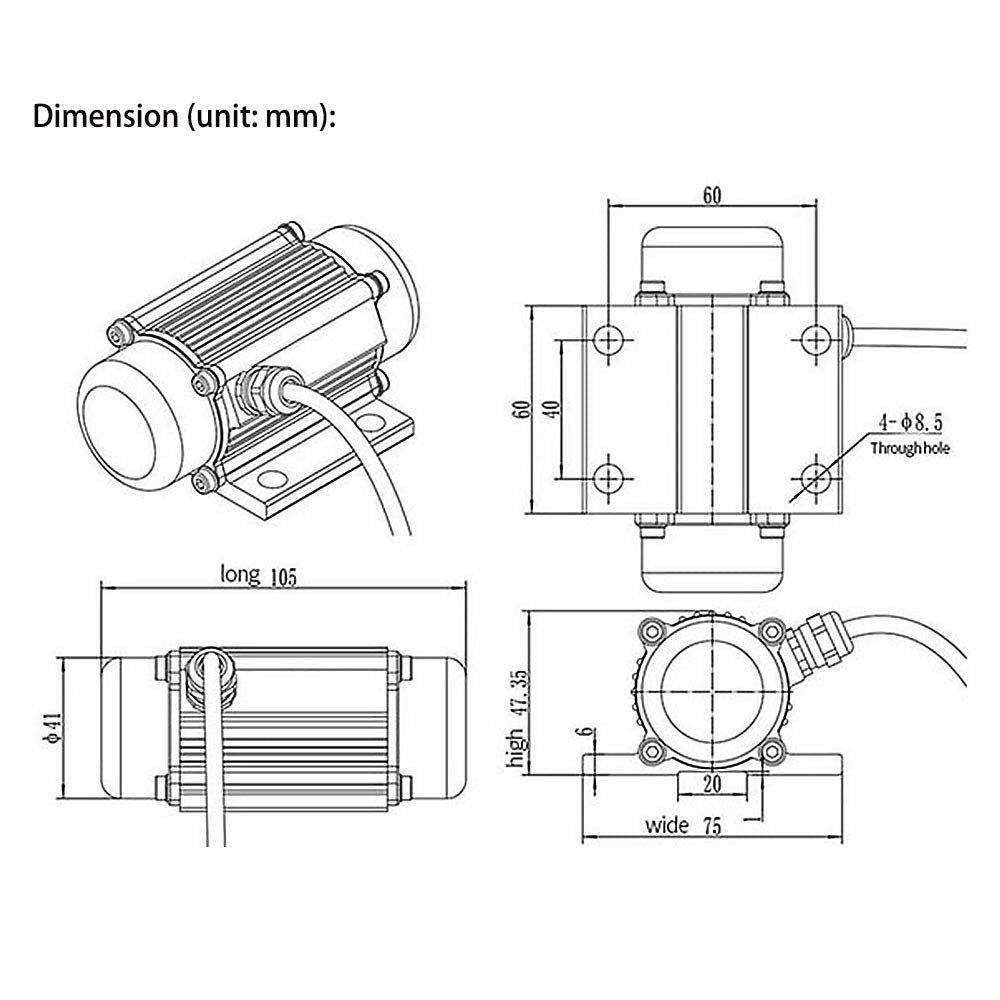 30W DC Brushless Vibration Motor 12V/24V 7000rpm Q239