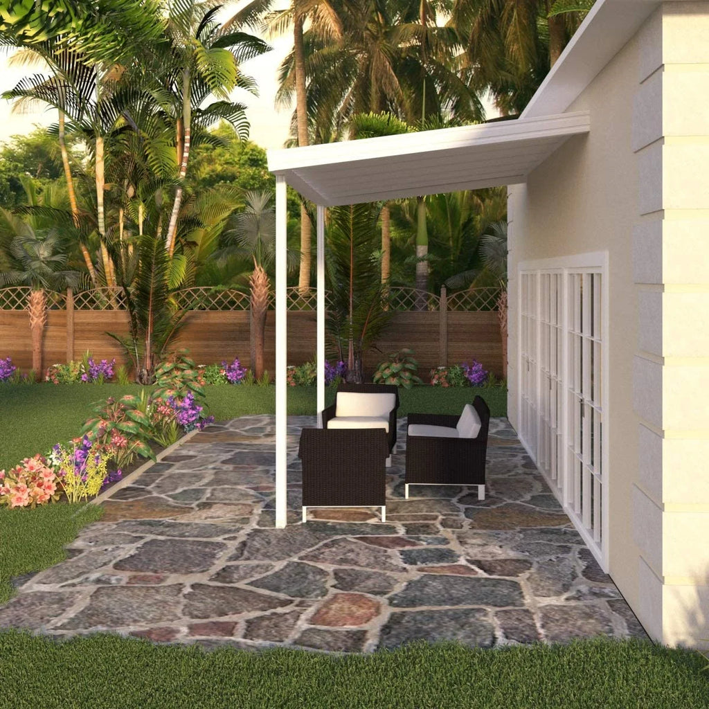 White Aluminum Patio Cover with 2 Posts Q6667