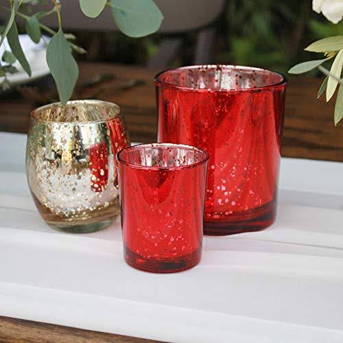 100pcs Speckled Red Mercury Glass Votive Candle Holder E96687