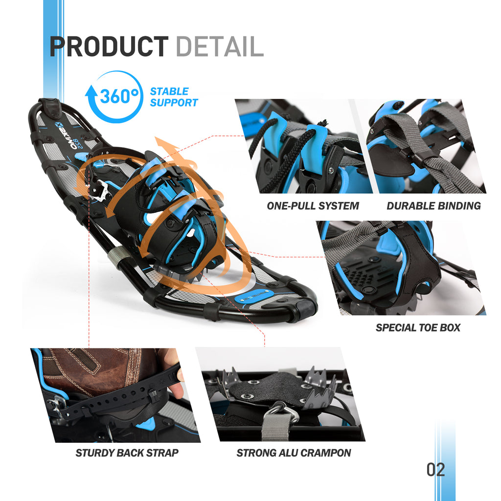 25 Inches Light Weight Snowshoes with Trekking Poles B90595