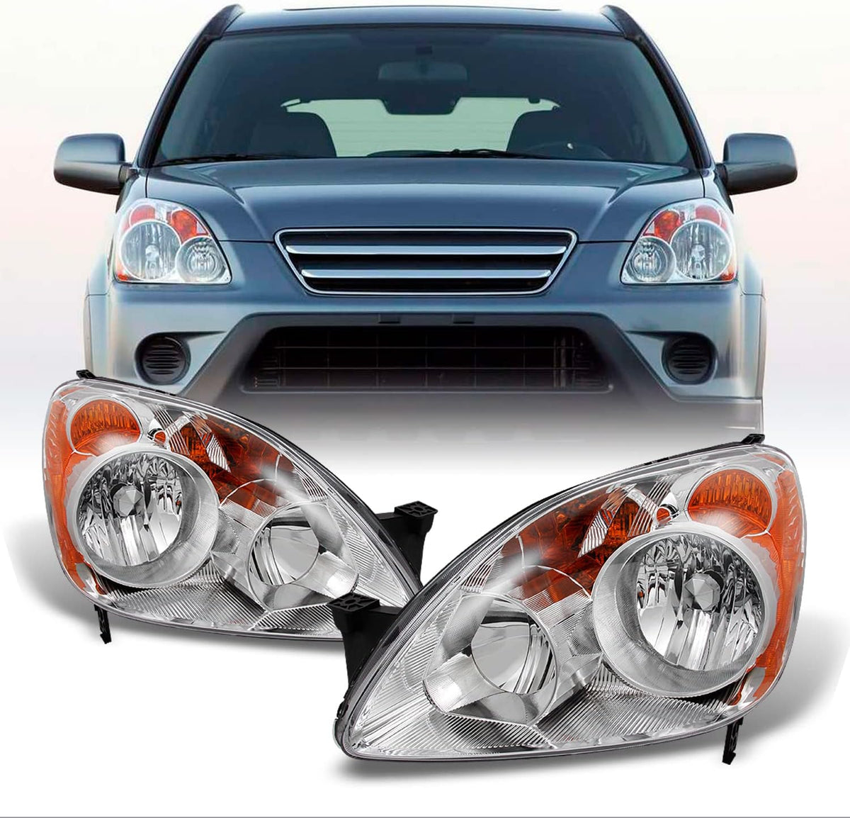 Black Headlights Driver and Passenger Side Replacement Pair N25829