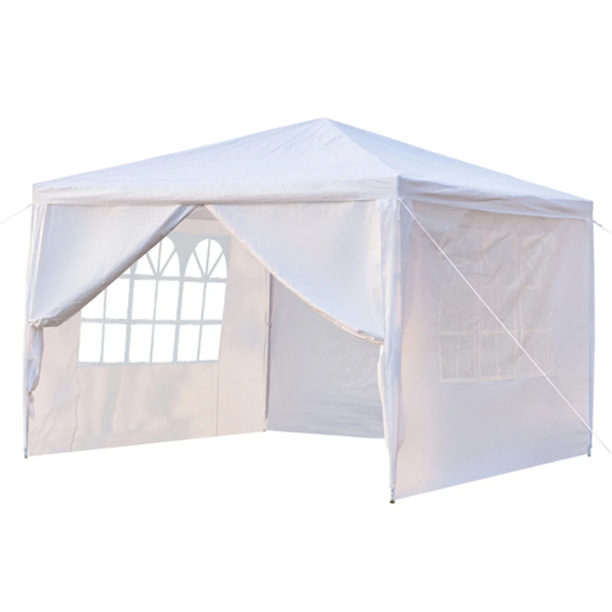 10' x 10' White Outdoor Party Tent with 4 Side Walls E236
