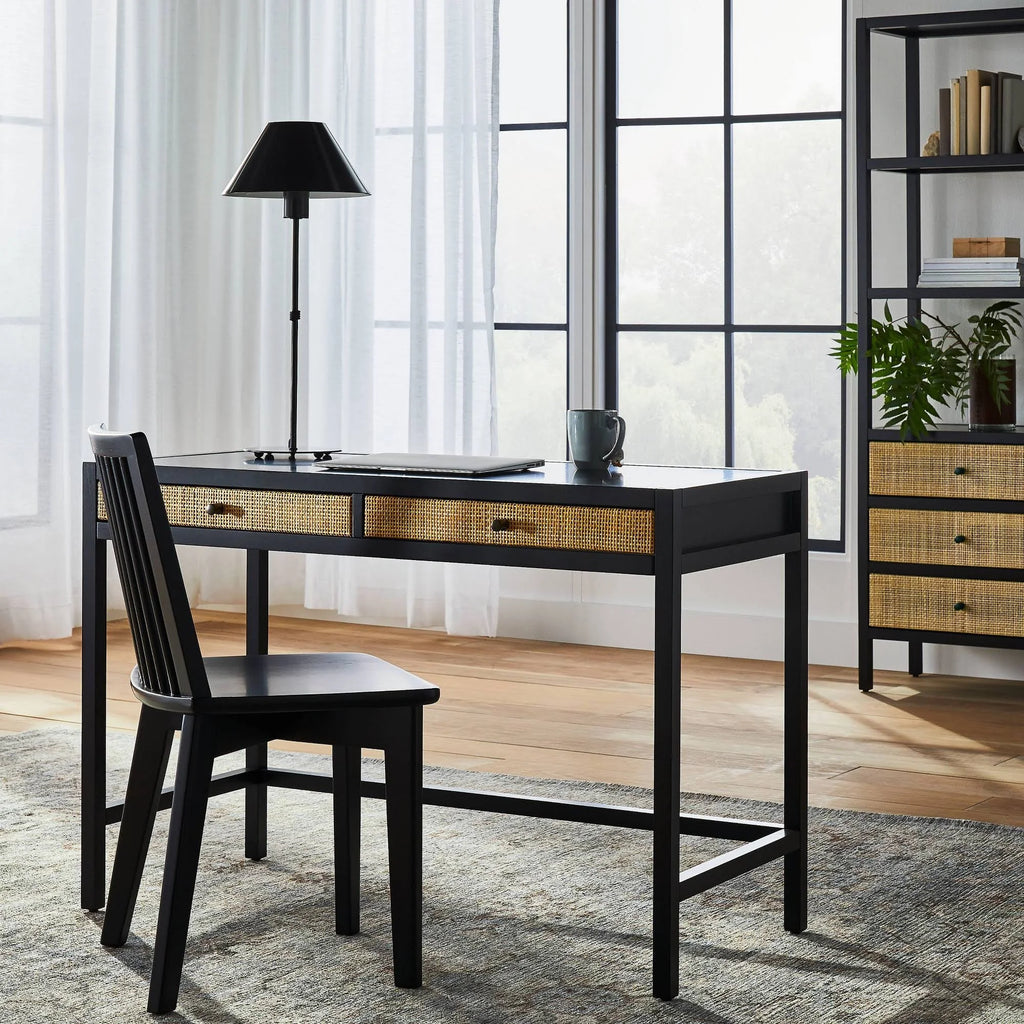 Black Writing Desk with Drawers U3171