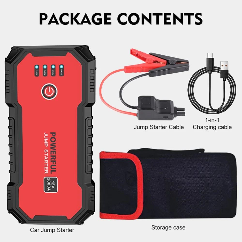Car Jump Starter 12V 20000mAh with USB Quick Charge 3.0 and Smart Clip T881