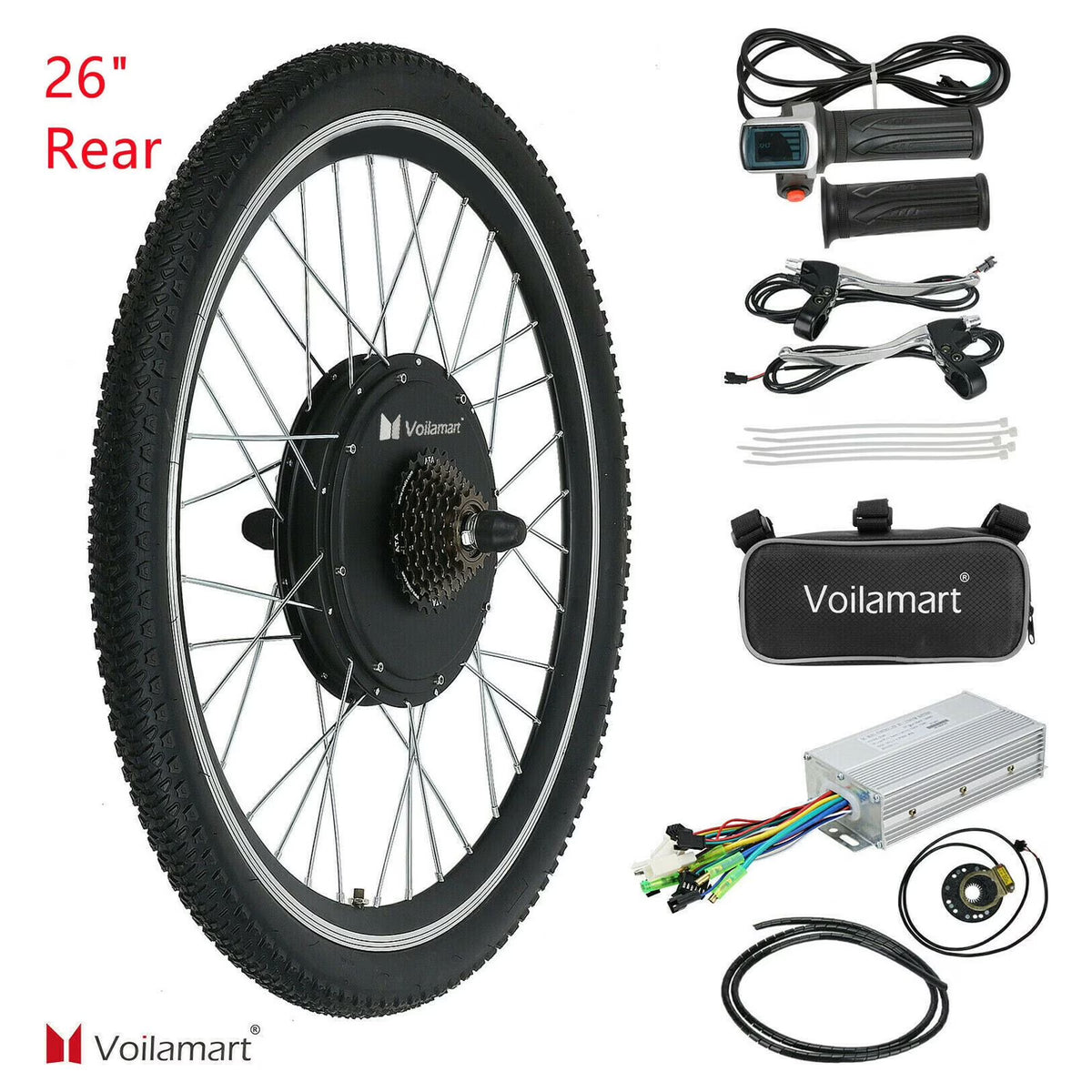 48V 1000W 26 inch Rear Wheel Hub Motor E Bike Conversion Kit G88614