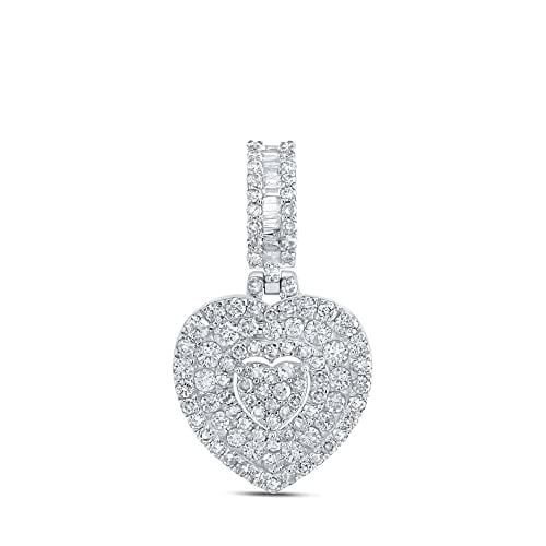 10kt White Gold Diamond Heart Pendant I58968