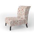 Red Vector Floral Pattern Upholstered Accent Chair and Arm Chair H276467