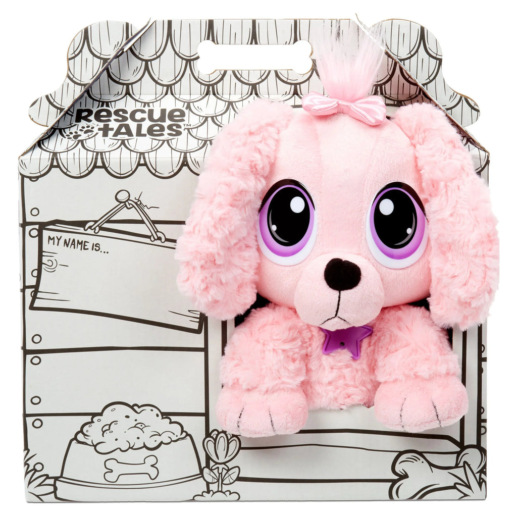 Pink Poodle Plush Pet Toy with Collar, Tag, Doghouse G279