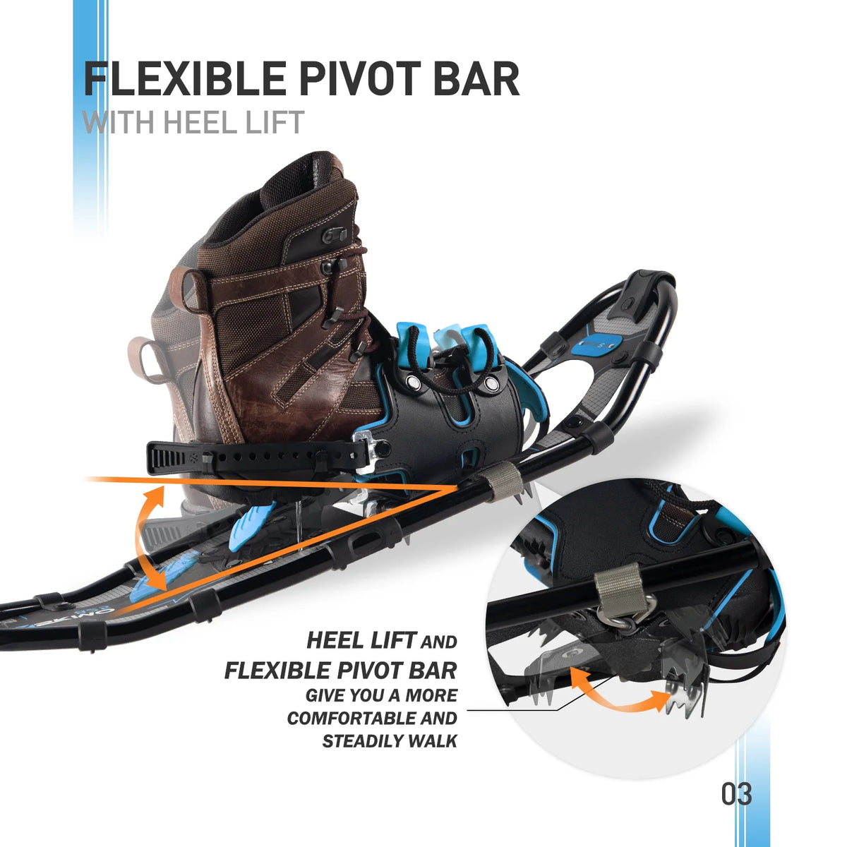 25 Inches Light Weight Snowshoes with Trekking Poles B90595