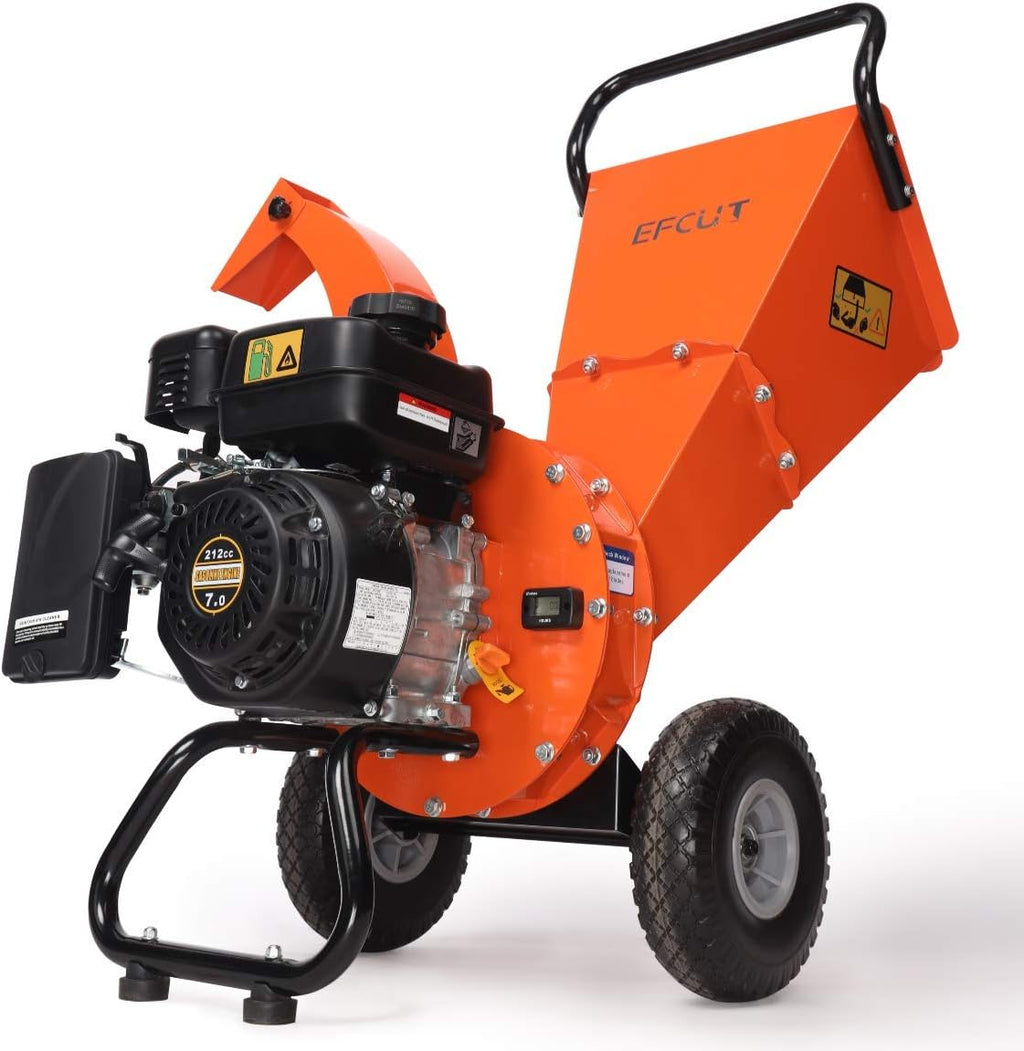 Mini Wood Chipper Shredder Mulcher, 7 HP 212cc Gasoline Engine, 3" Max Wood Diameter C33233