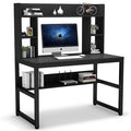 Black Gaming Desk with Hutch K91481