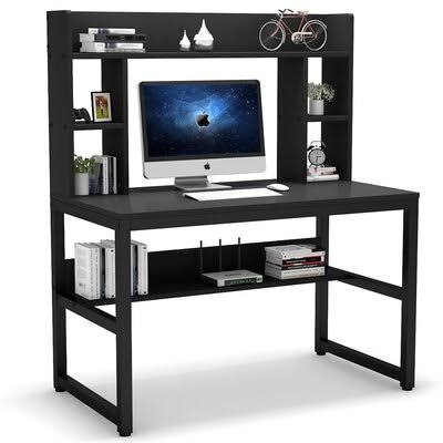 Black Gaming Desk with Hutch K91481