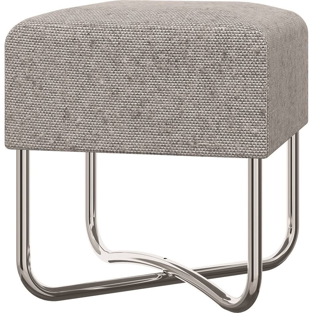 Light Gray Linen Fabric Bench U83287