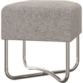 Light Gray Linen Fabric Bench U83287