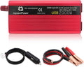 Power Inverter 1200W/2000W Peak DC to AC 12V to 110V with 3.1A USB Battery Clips Pack of 2 I19168