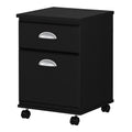 Black Suede Oak 2 Drawer Mobile File Cabinet E155