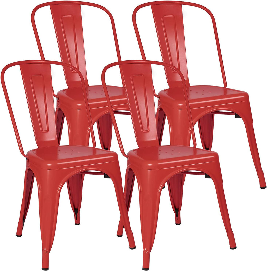 Metal Dining Chairs Set of 4 (Grey) O386