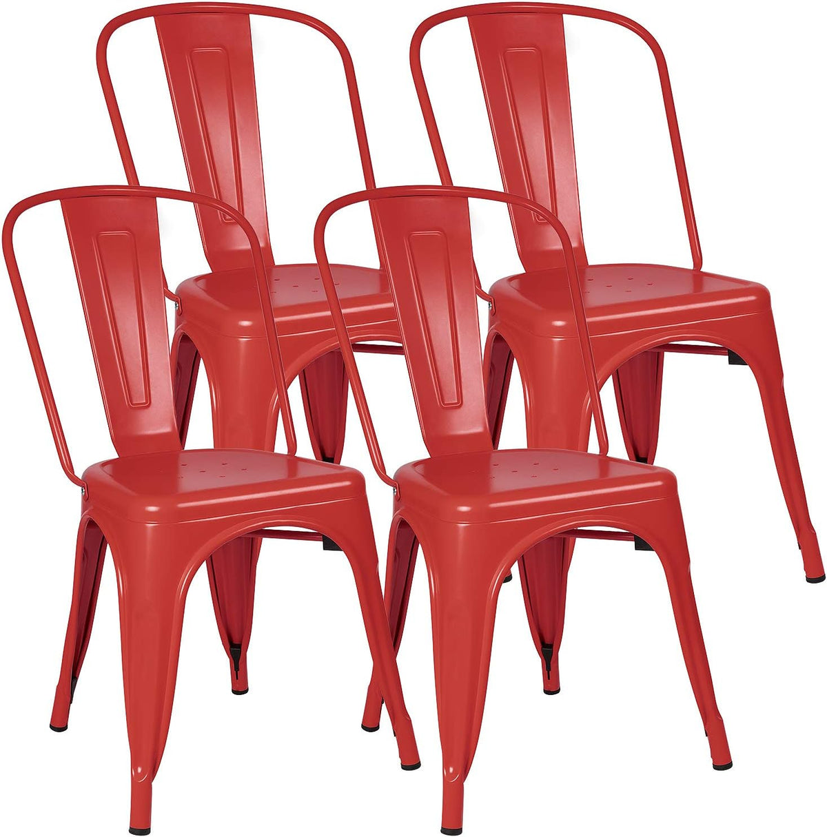 Metal Dining Chairs Set of 4 (Grey) O386