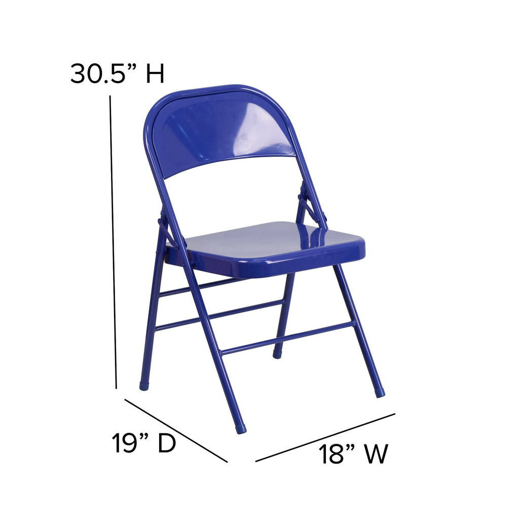 Cobalt Blue Metal Folding Chair M752